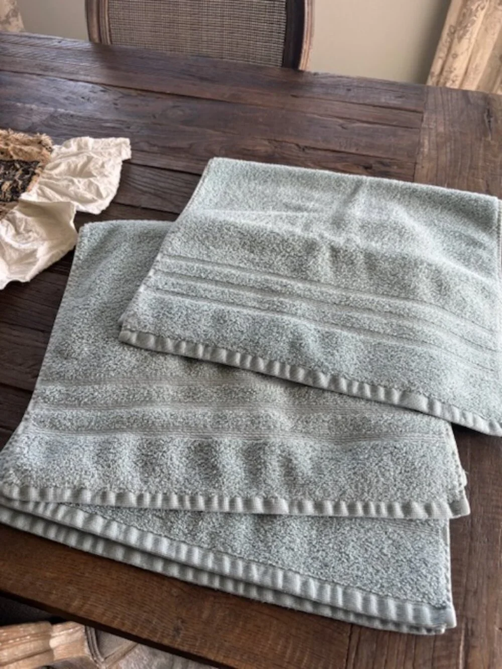 Fieldcrest Luxury 100% Cotton Light Blue Hand Towels, set of three - SALE!